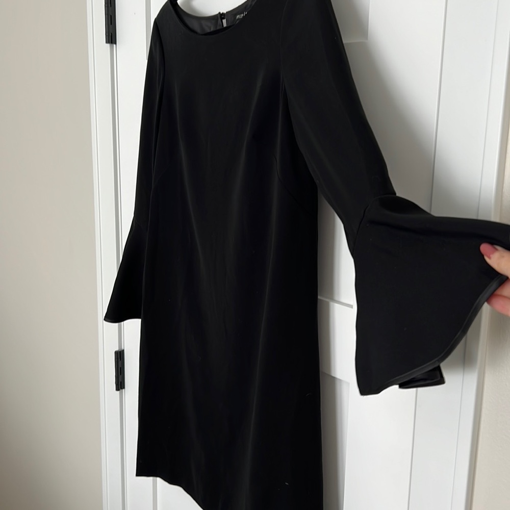 White House Black Market black sheath dress with bell sleeve
